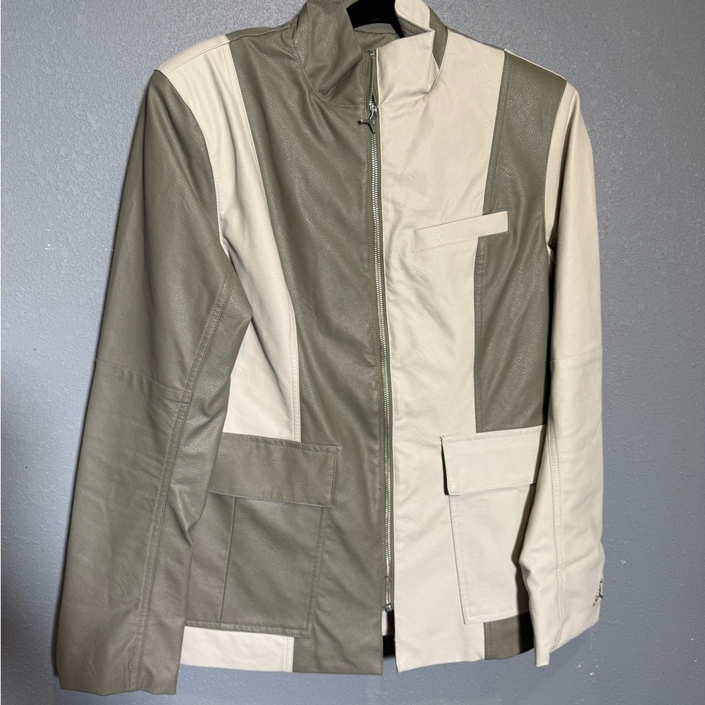 Jordan EST 1985 PU Leather‎ Colorblock Zip Jacket Small – Rare Streetwear